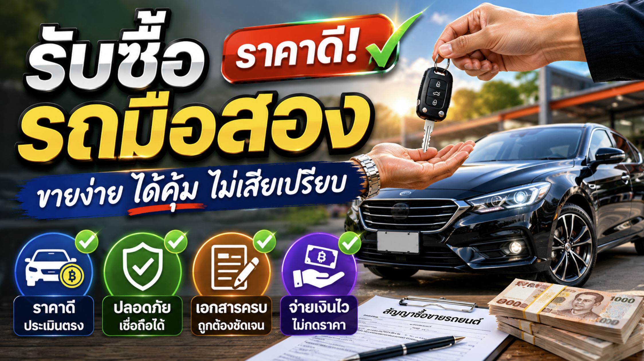 รับซื้อรถมือสองราคาดี เลือกอย่างไรให้ขายได้คุ้ม ปลอดภัย และไม่เสียเปรียบ